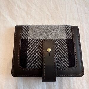 Men's Black and Gray Plaid Wallet